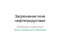 Загрязнение почв нефтепродуктами. Проблемы и решения