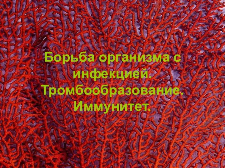 Борьба организма с инфекцией. Тромбообразование. Иммунитет.