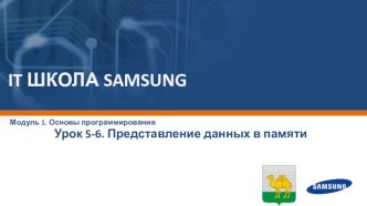 Основы программирования. Представление данных в памяти