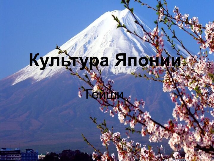 Культура Японии.  Гейши