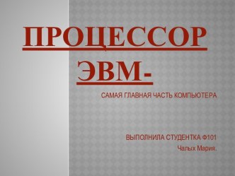 Процессор ЭВМ