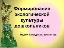 Формирование экологической культуры дошкольников