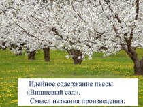 Идейное содержание пьесы Вишневый сад. Смысл названия произведения