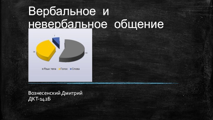 Вербальное и невербальное общениеВознесенский Дмитрий ДКТ-142Б