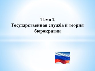 Государственная служба и теория бюрократии