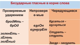 Безударные гласные в корне слова