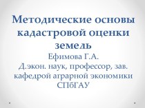 Методические основы кадастровой оценки земель