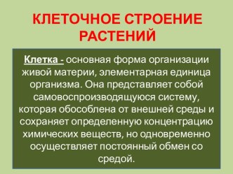 Клеточное строение растений