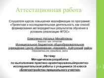 Аттестационная работа. Методическая разработка Благоустройство пришкольного участка. (10 класс)