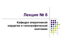 Топографическая анатомия и операции на тонкой и толстой кишках (Лекция № 6)