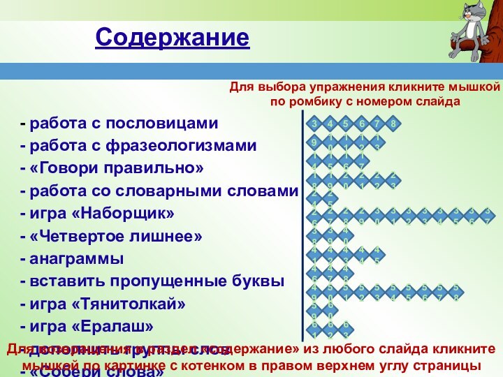 Содержание работа с пословицами работа с фразеологизмами «Говори правильно» работа со словарными