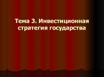 Ивестиционная стратегия государства