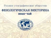Русское географическое общество. Фенологическая викторина иван-чай