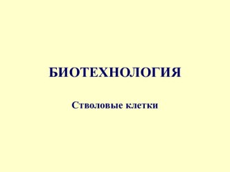 Стволовые клетки