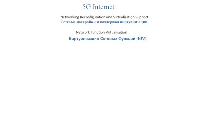 Network Function VirtualisationNetworking Reconfiguration and Virtualisation SupportСетевые настройки и поддержка виртуализации Виртуализация Сетевых Функций (NFV) 