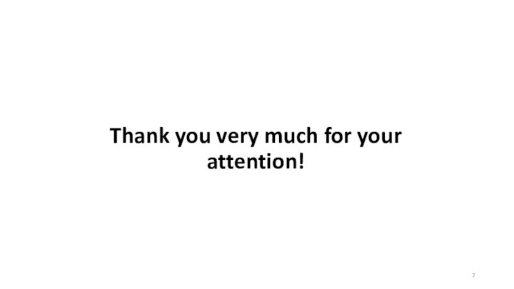 Thank you very much for your attention!