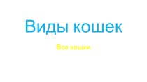 Виды кошек