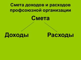 Смета доходов и расходов профсоюзной организации