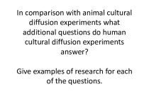 Cultural diffusion in humans and animals