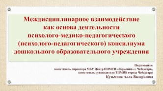 Междисциплинарное взаимодействие как основа деятельности психолого-медико-педагогического консилиума ДОУ