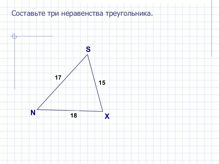 15Составьте три неравенства треугольника. 17NSX18