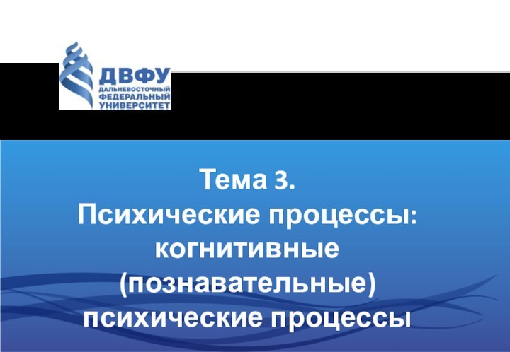 Тема 3. Психические процессы: когнитивные (познавательные) психические процессы