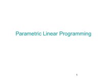 Parametric Linear Programming