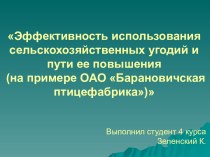 Эффективность использования сельскохозяйственных угодий и пути ее повышения (на примере ОАО Барановичская птицефабрика)