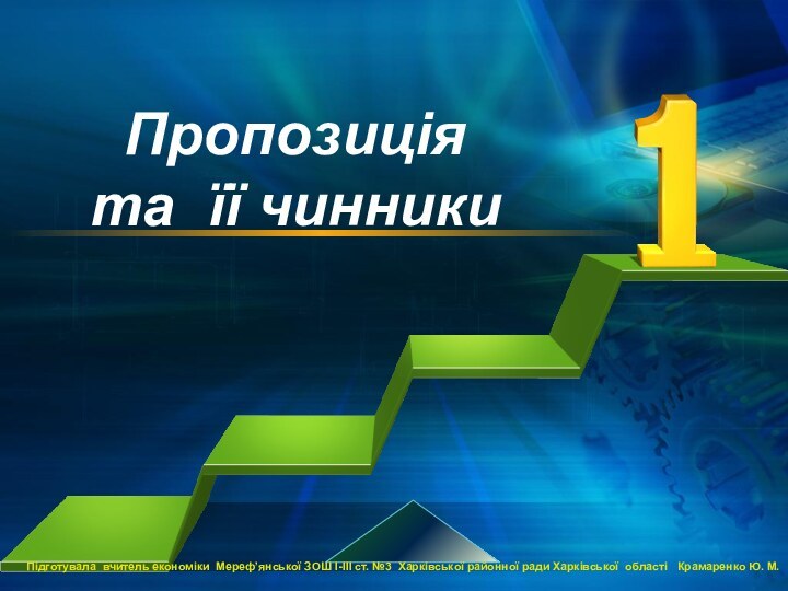 Пропозиція  та її чинникиПідготувала вчитель економіки Мереф’янської ЗОШ І-ІІІ ст. №3