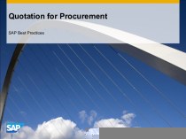 Quotation for Procurement. SAP Best Practices