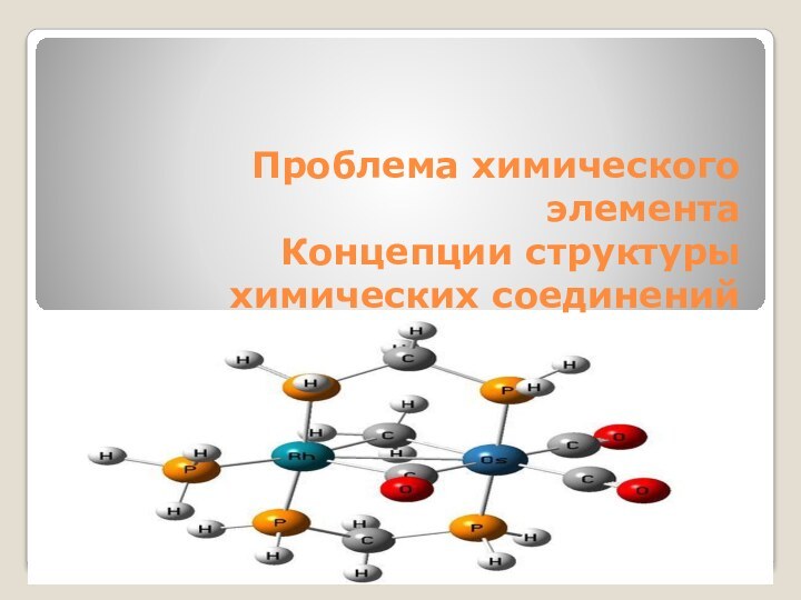 Проблема химического элемента Концепции структуры химических соединений