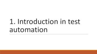 Introduction in test automation