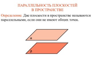 Параллельность плоскостей в пространстве