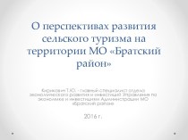 Перспективы развития сельского туризма на территории МО Братский район