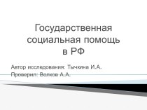 Государственная социальная помощь в РФ