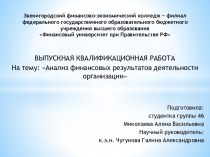 Анализ финансовых результатов деятельности организации. АО Богаевский карьер