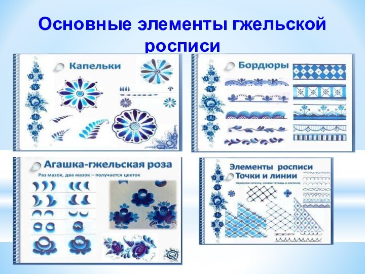 Основные элементы гжельской росписи