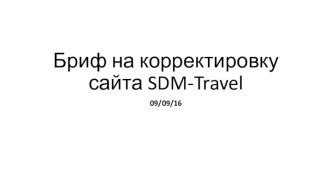 Бриф на корректировку сайта SDM-Travel