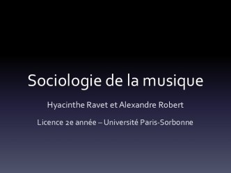 Sociologie de la musique