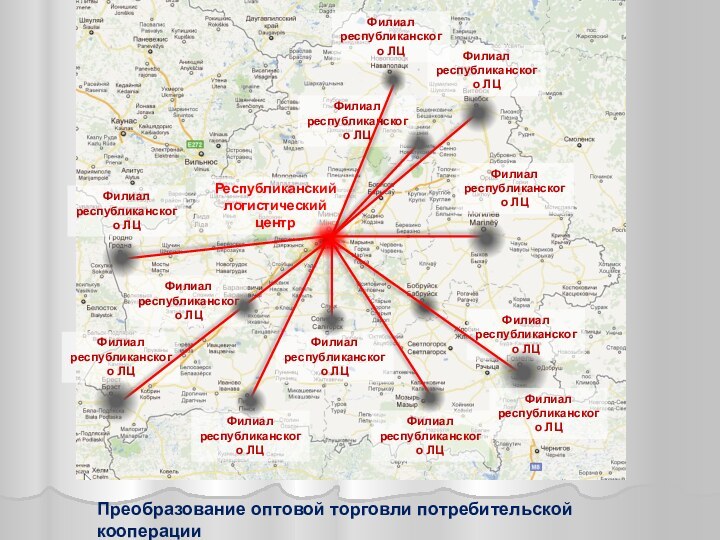 Преобразование оптовой торговли потребительской кооперацииРеспубликанский логистический центрФилиал республиканского ЛЦФилиал республиканского ЛЦФилиал республиканского