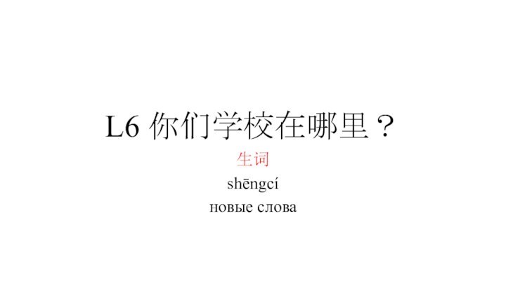 L6 你们学校在哪里？生词 shēngcí новые слова