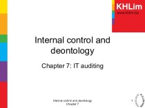 Internal control and deontology - Chapter 7 IT auditing