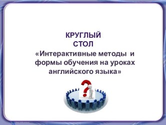 Интерактивные методы и формы обучения на уроках английского языка