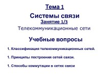 Телекоммуникационные сети