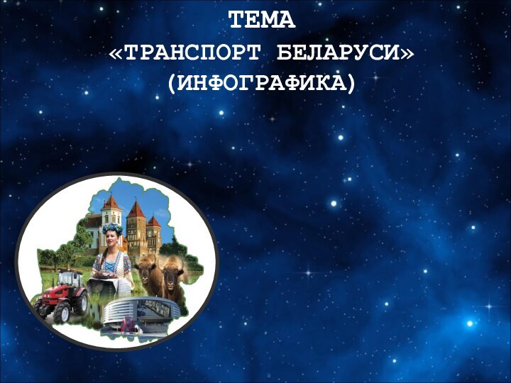 ТЕМА  «ТРАНСПОРТ БЕЛАРУСИ» (ИНФОГРАФИКА) АВИАЦИОННЫЙ АВТОМОБИЛЬНЫЙ ЖЕЛЕЗНОДОРОЖНЫЙ ВОДНЫЙ