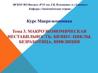 Макроэкономическая нестабильность: бизнес-циклы, безработица, инфляция