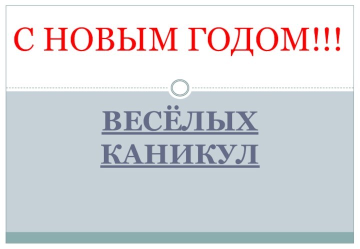 ВЕСЁЛЫХ КАНИКУЛС НОВЫМ ГОДОМ!!!