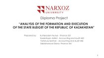 Analysis of the formation and execution of the state budget of the republic of Kazakhstan