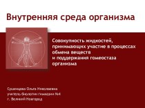 Внутренняя среда организма: кровь, тканевая жидкость, лимфа. Основные функции крови. Кровеносная система