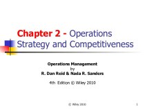 Operations strategy and competitiveness